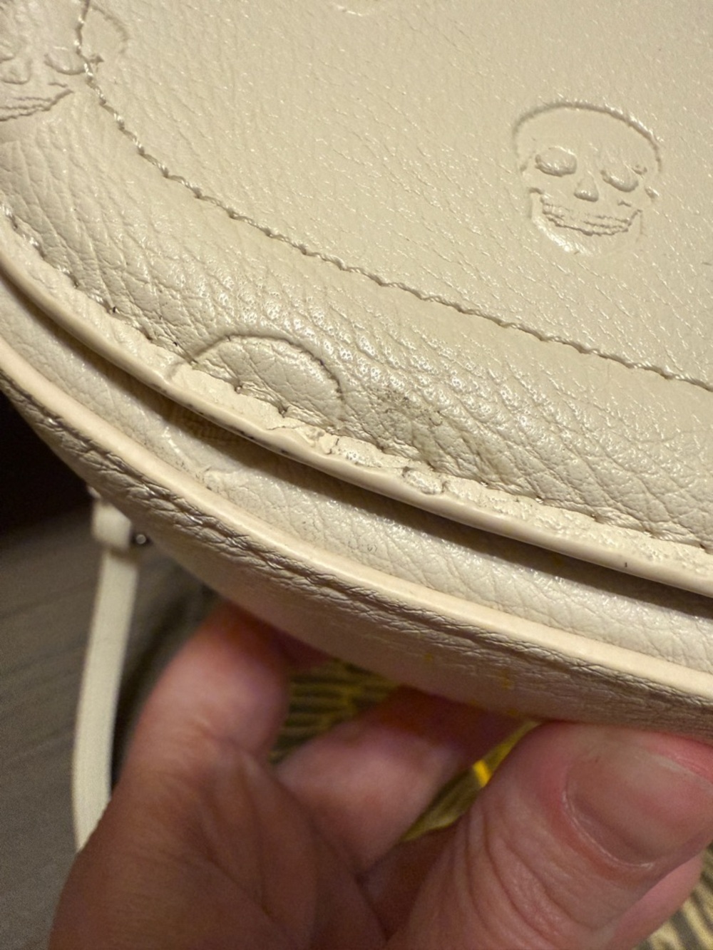 Betsey Johnson White/Cream Embossed Skull Crossbody Bag - Women's Shoulder Bag - Picture 8 of 8
